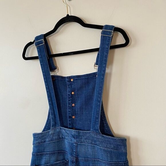 7 For All Mankind-Janette Tapered Medium Wash Overalls (Size:27) - Picture 9 of 16
